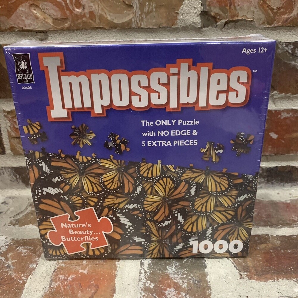 BePuzzled Impossibles Puzzle Natures Beauty Butterflies 1000 Pcs New